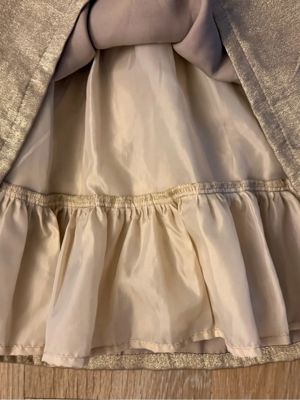 Tommy Bahama Girls' Size 12 Months Metallic Gold Puff-Sleeve Smocked Dress